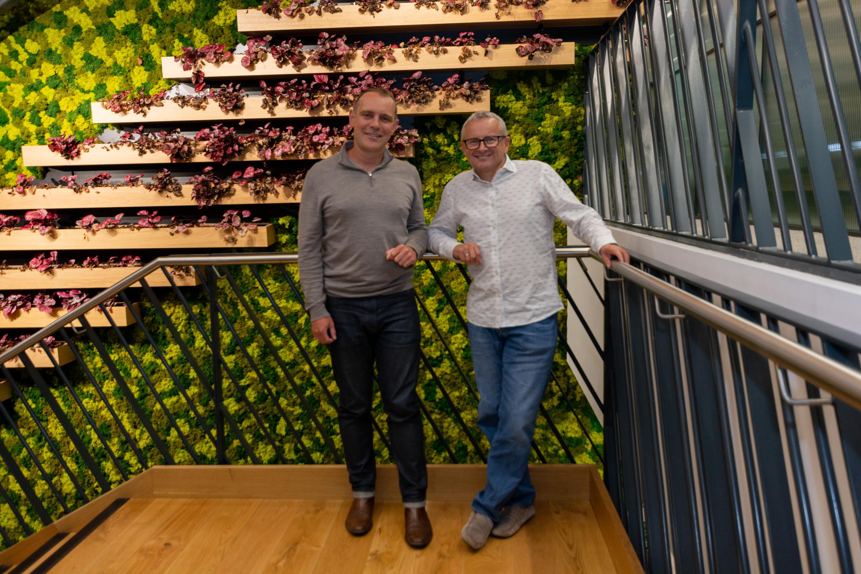 Malcolm Seagrave and Joe Thompson standing